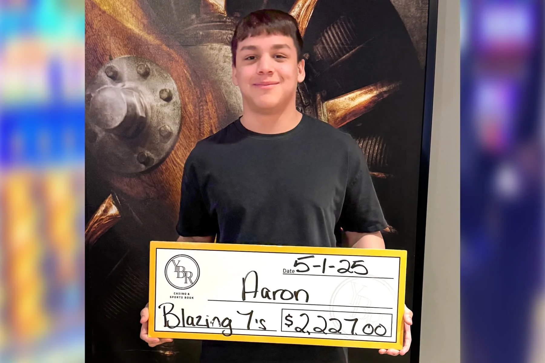 Aaron won $2,227
