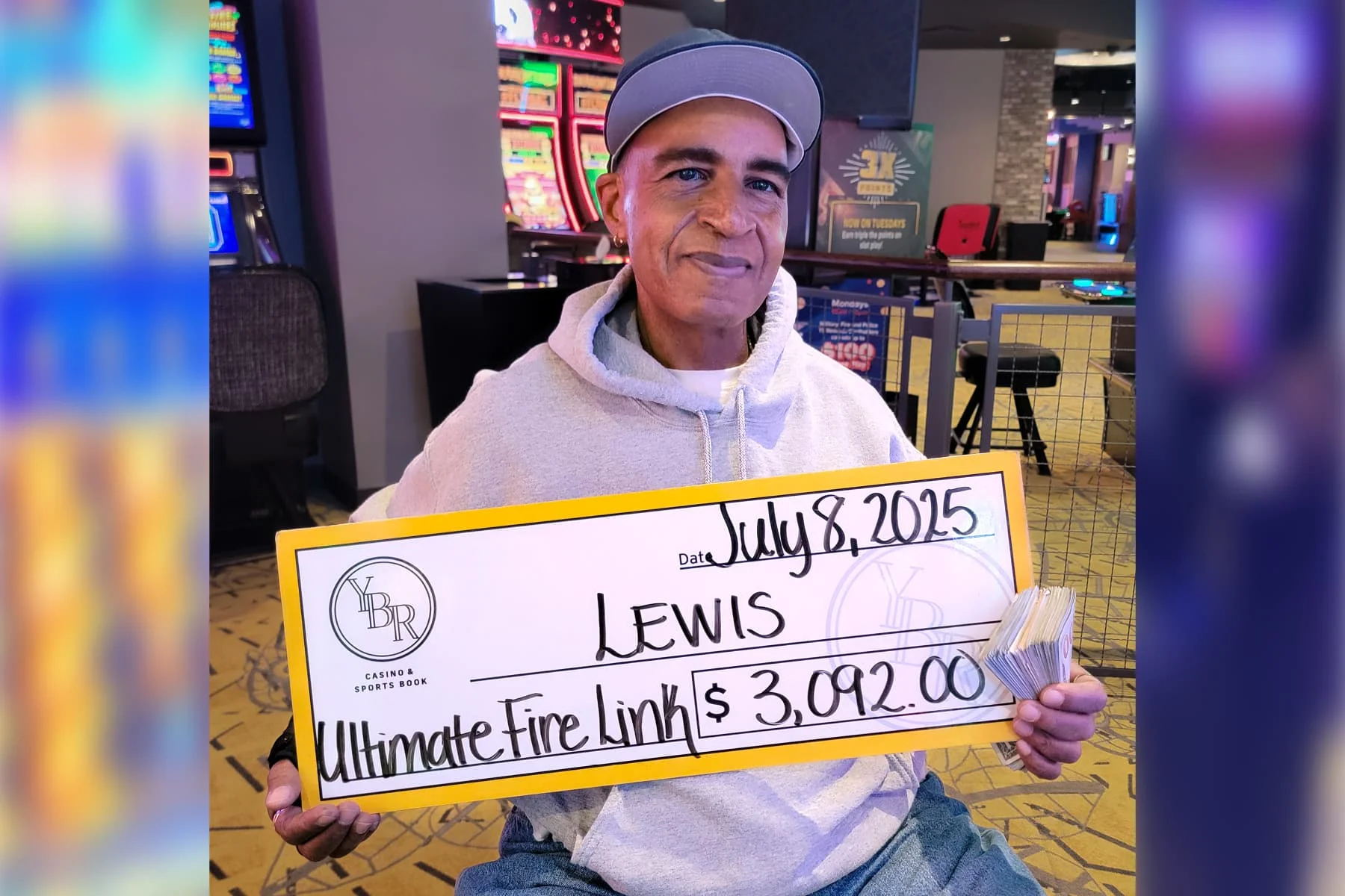 Lewis won $3,092