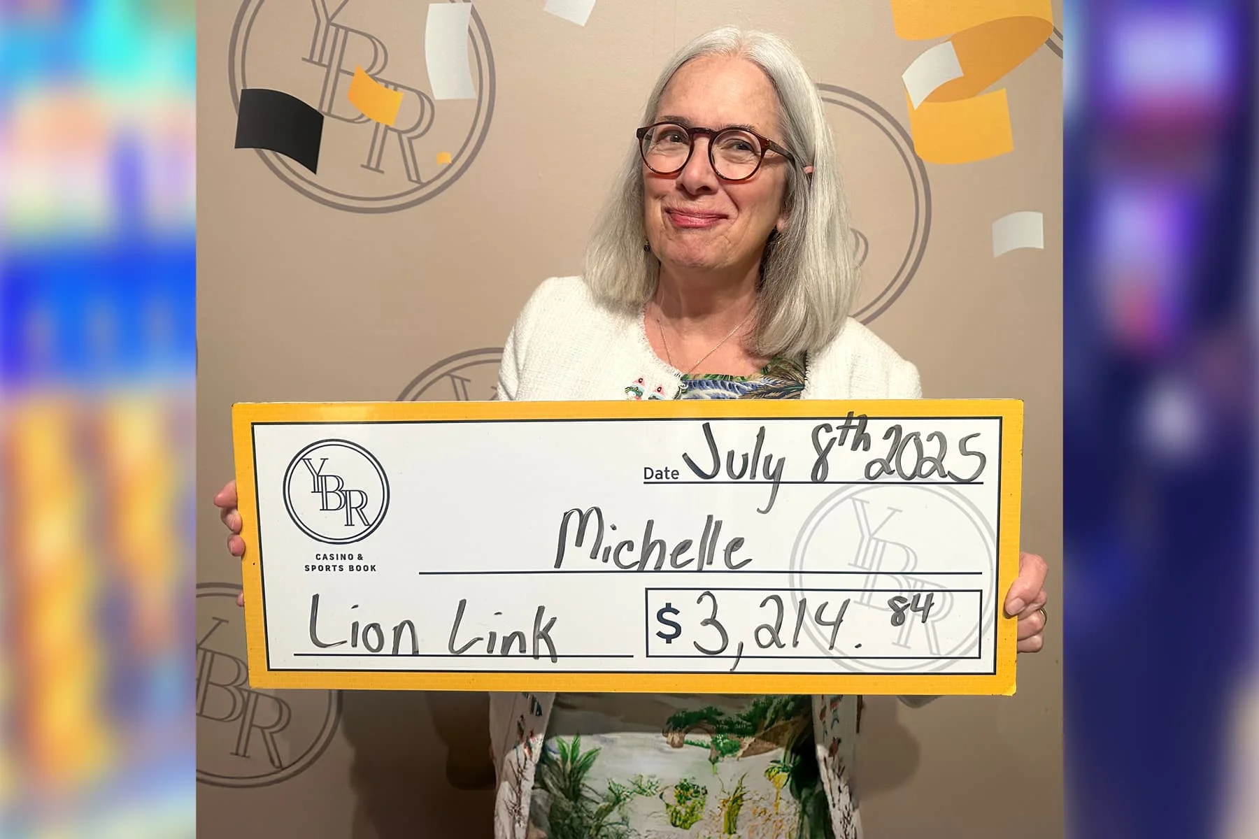 Michelle won $3,214