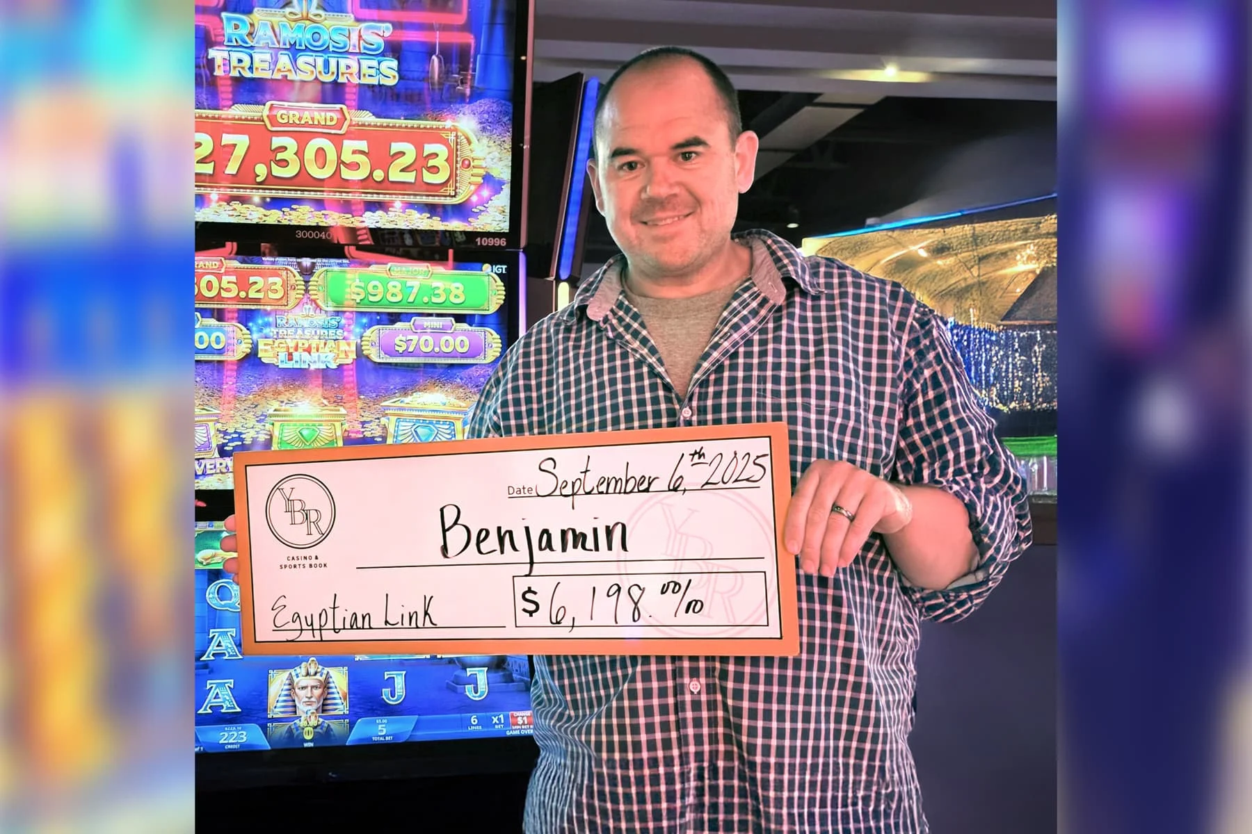 Benjamin won $6,198