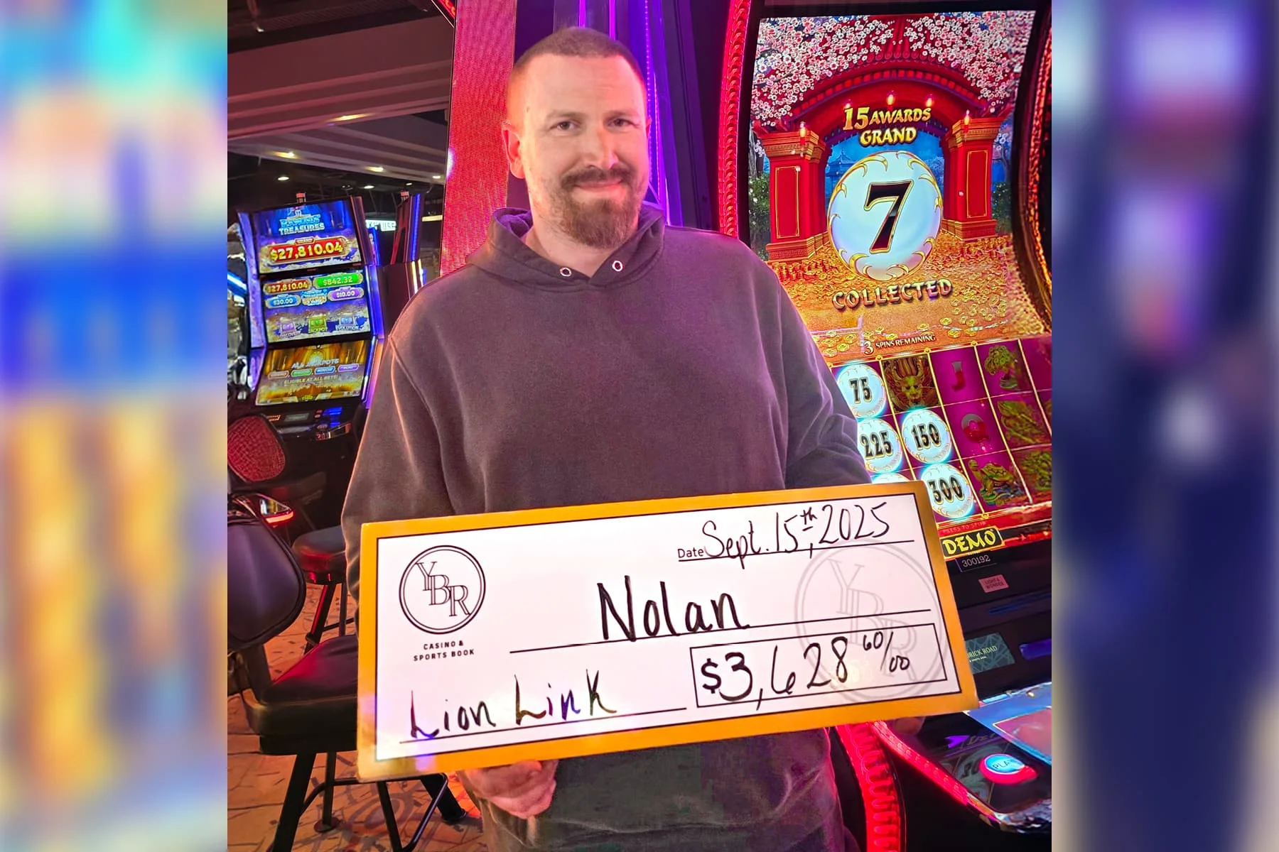 Nolan won $3,628