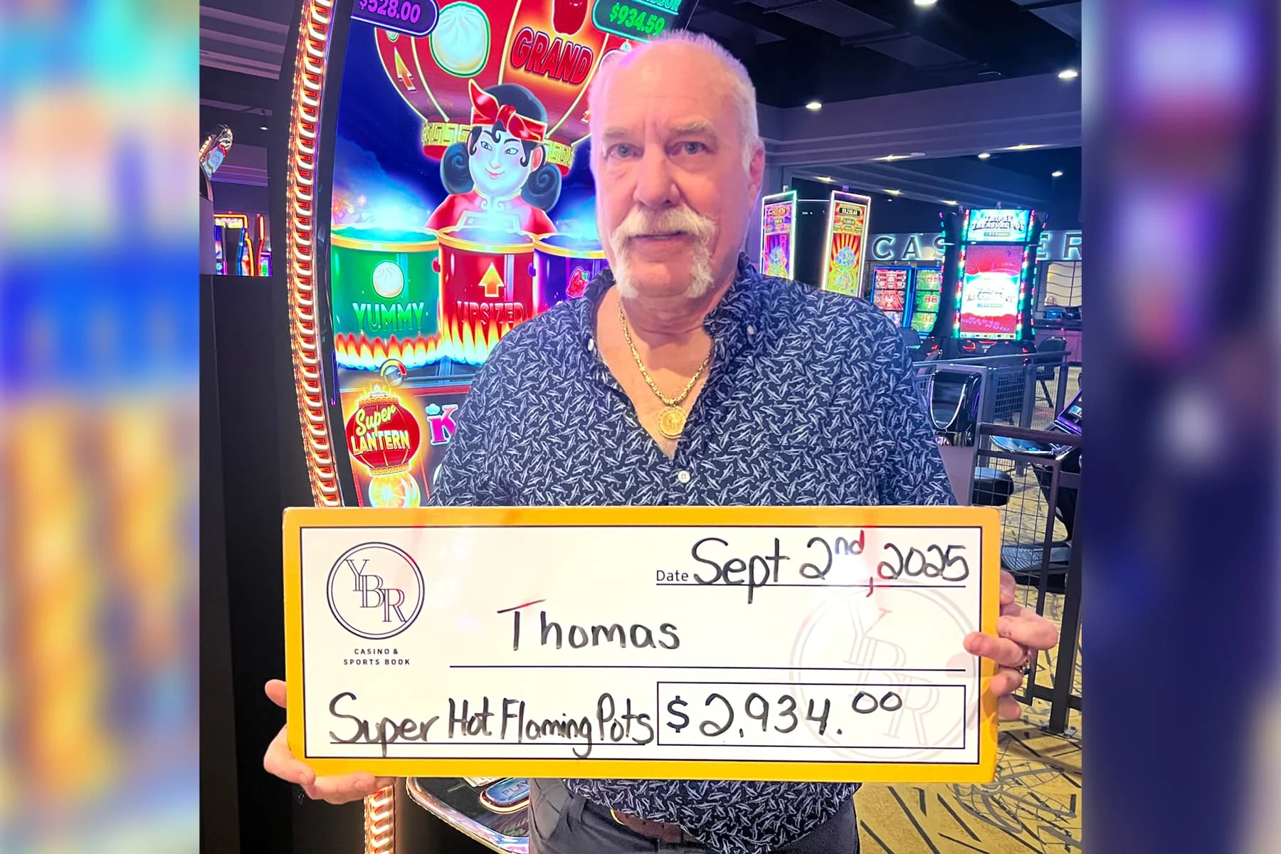 Thomas won $2,934