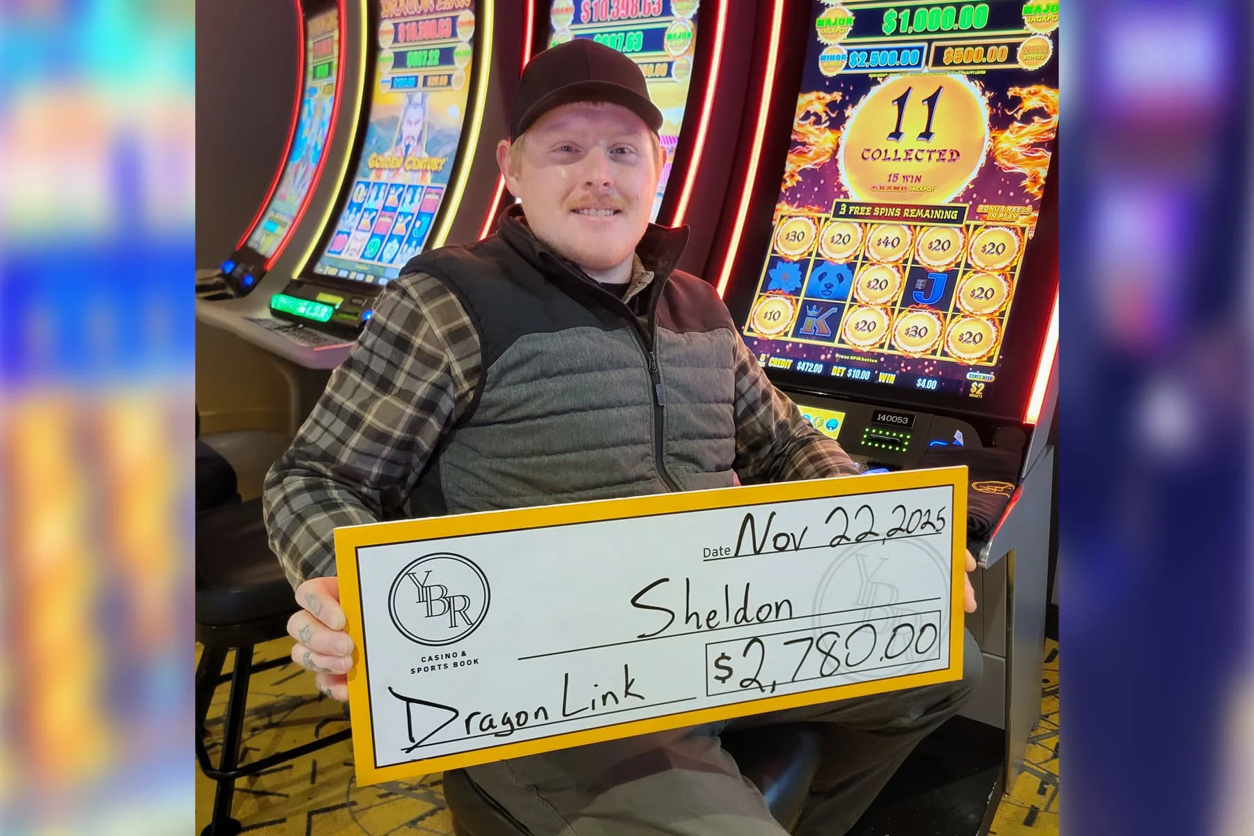 Sheldon won $2,780