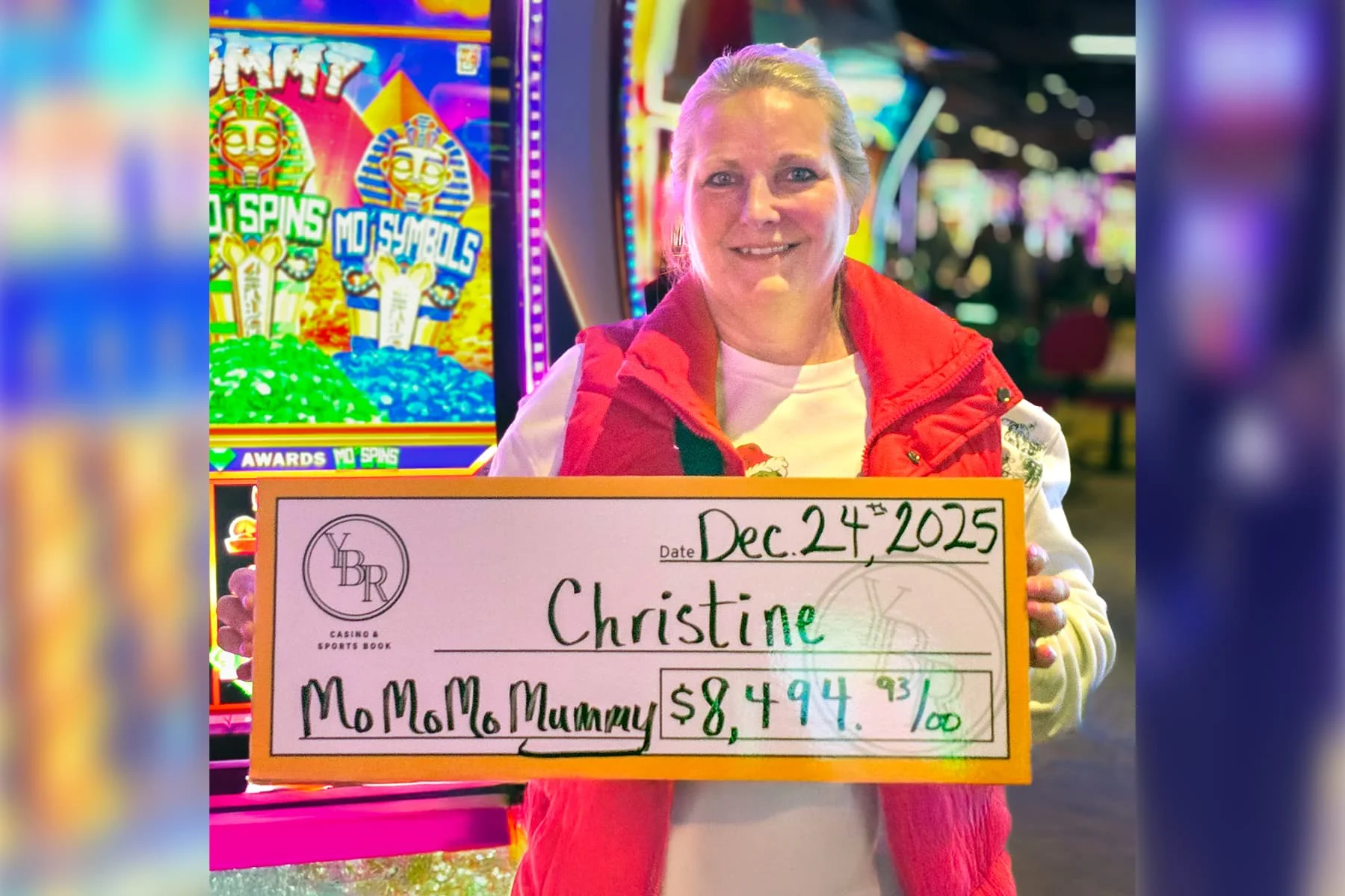 Christine won $8,494