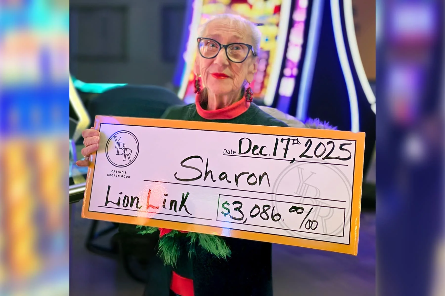 Sharon won $3,086