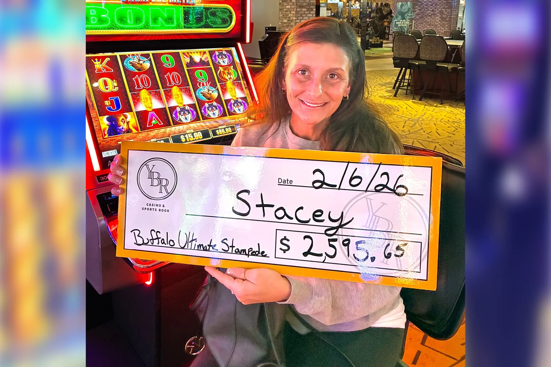 Stacy won $2,595