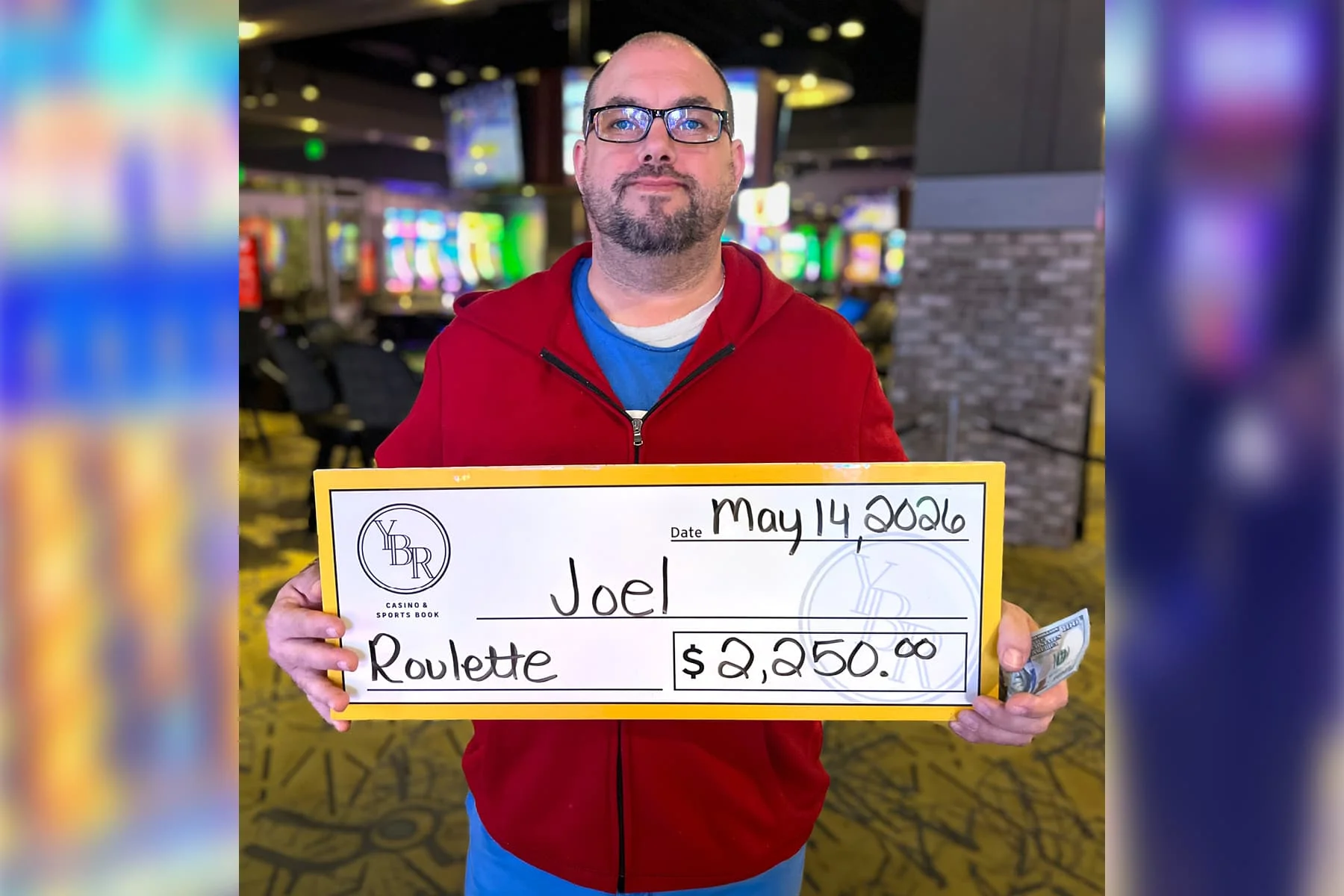 Joel won $2,250