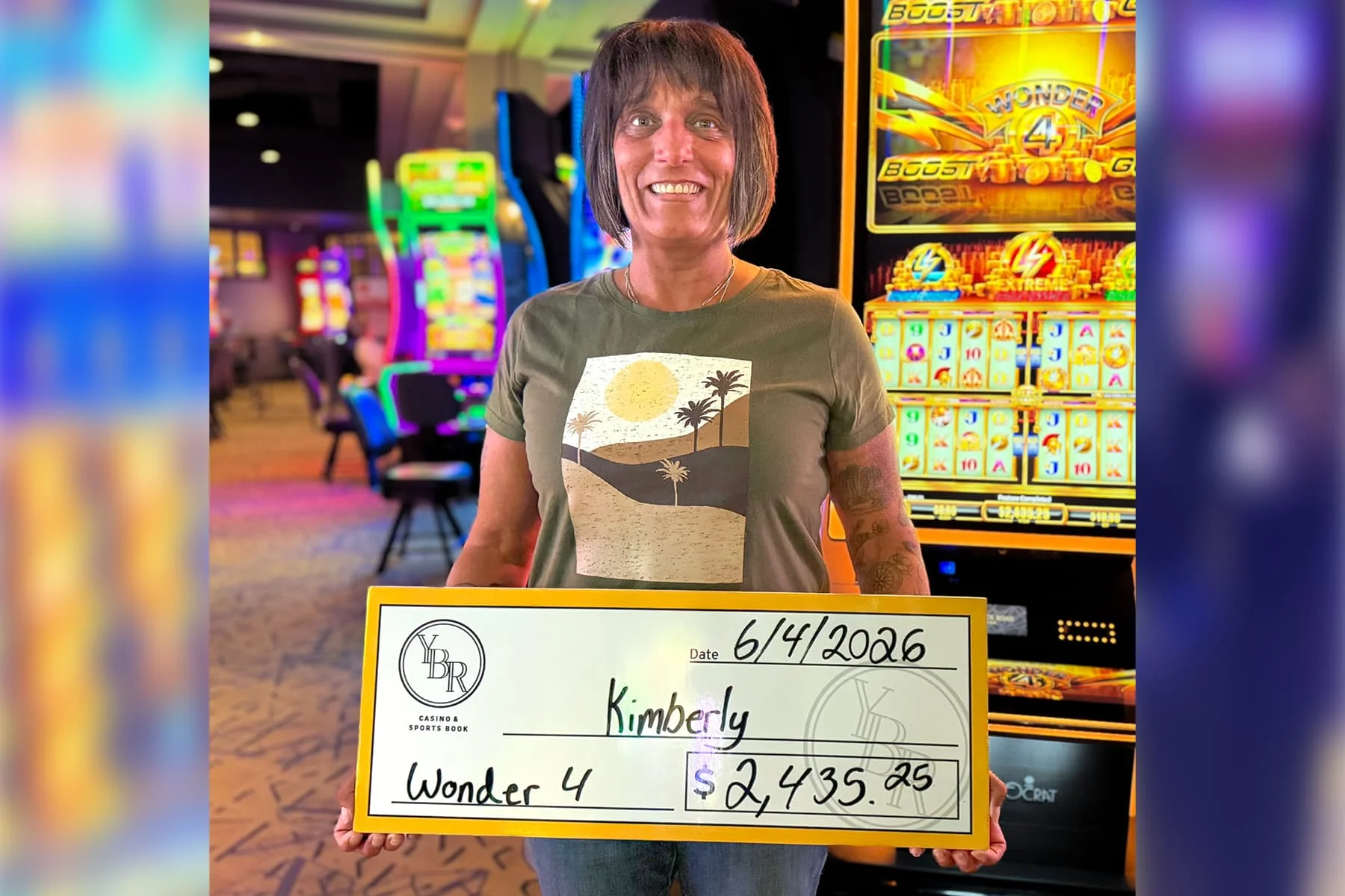 Kimberly won $2,435