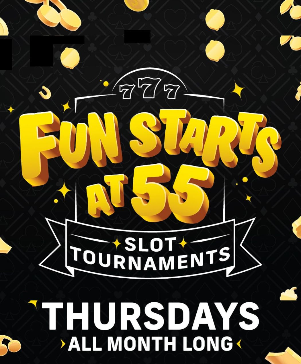 Fun Starts at 55 Slot Tournaments banner