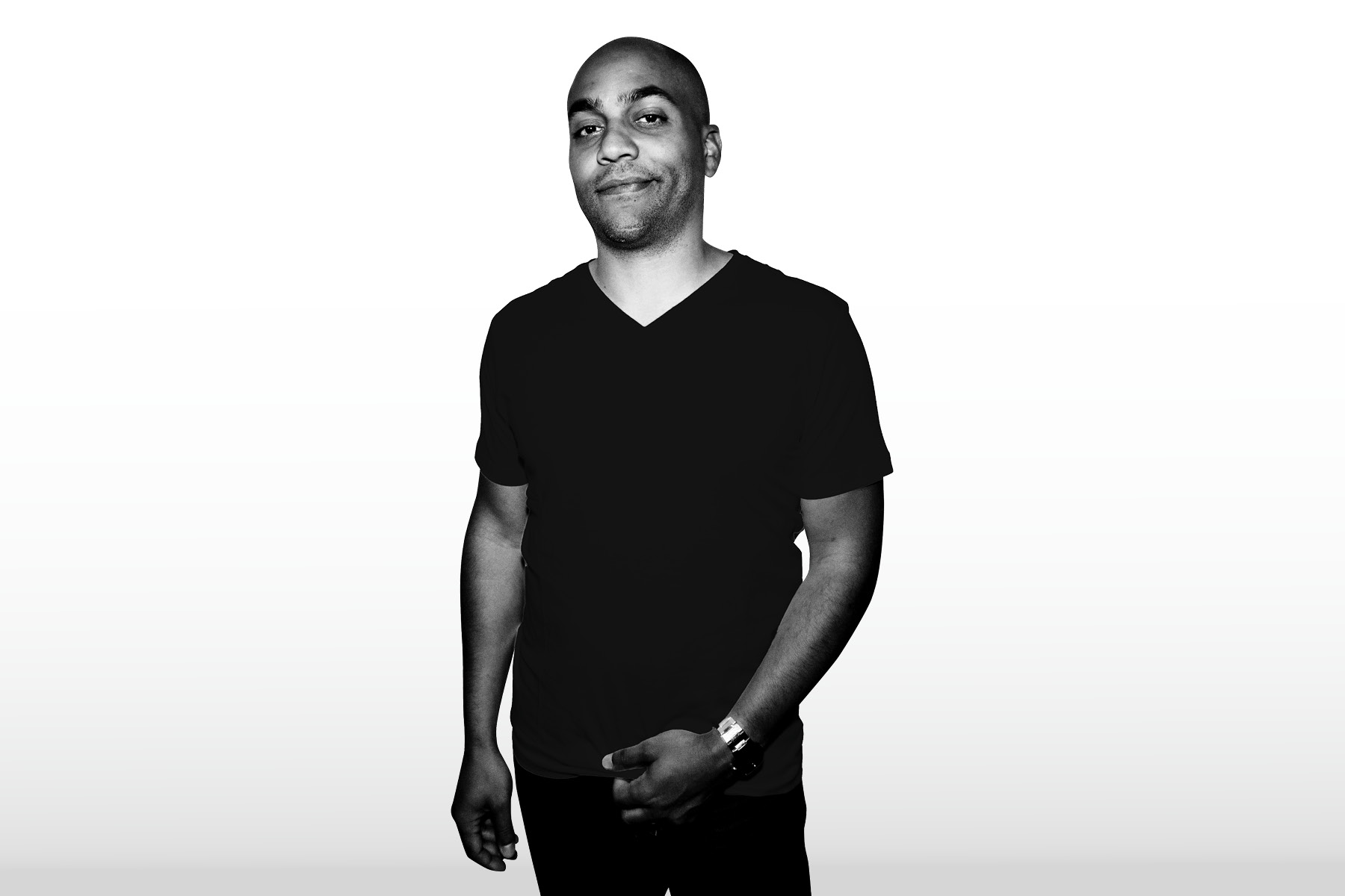dj 360 headshot black and white