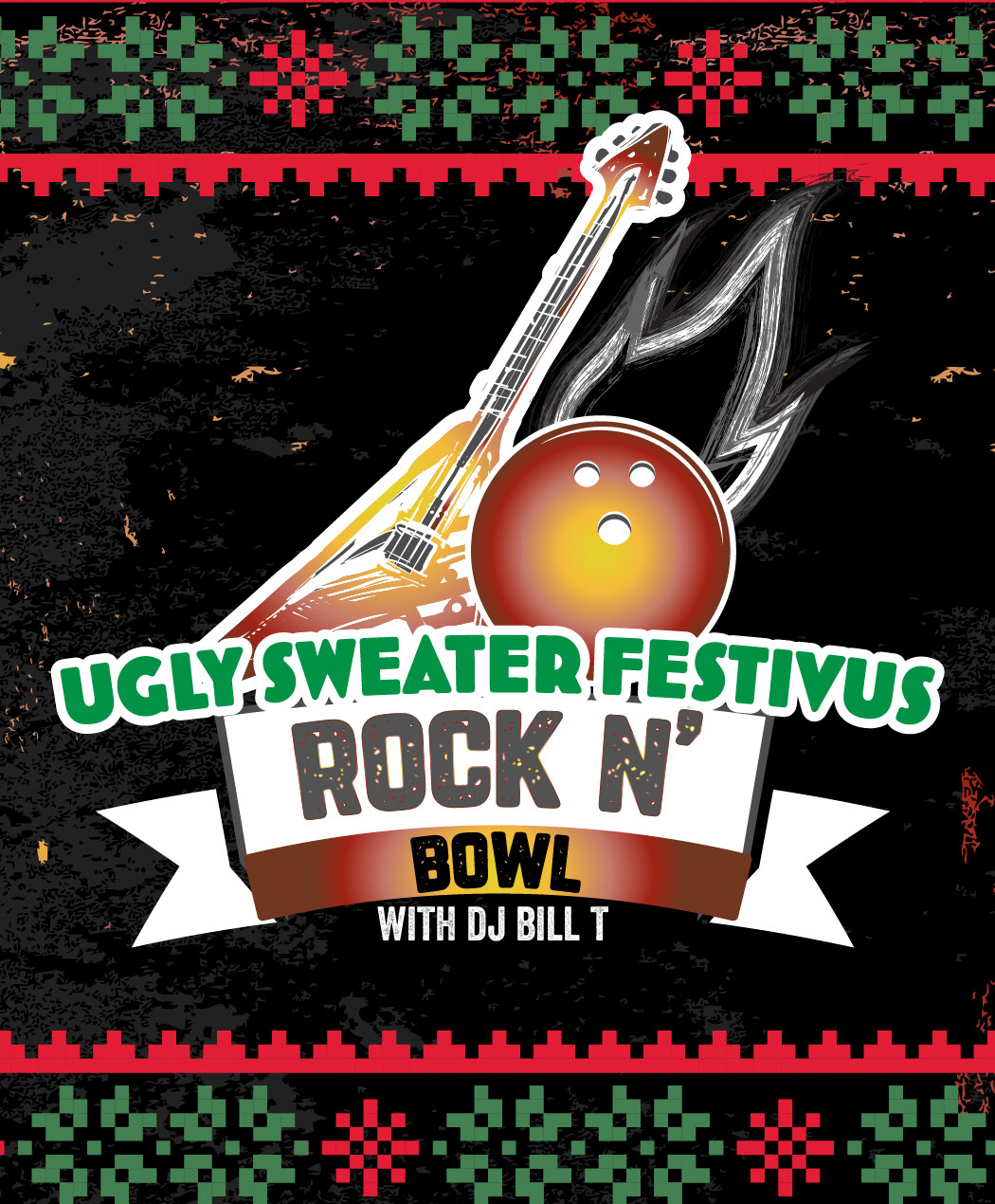 Rock N Bowl Ugly Sweater Festivus