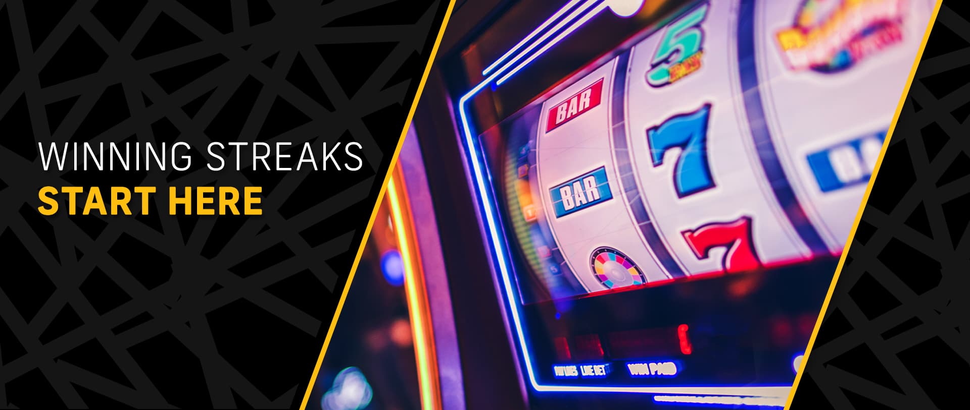 Winning streaks start here - screen of slot machine